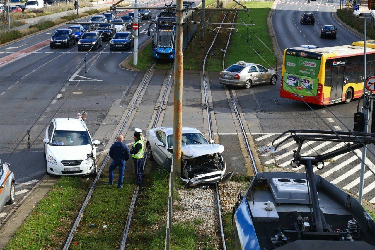 Wypadek mustanga we Wrocławiu