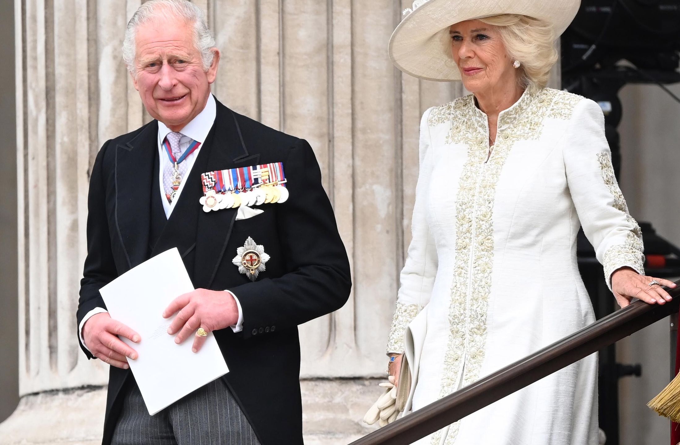 (FILE) - Britain's Prince of Wales, Prince Charles (L) and Camilla, Duchess of Cornwall (R) leave the National Service of Thanksgiving held as part of the celebrations of the Platinum Jubilee of Queen Elizabeth II, at St Paul's Cathedral in London, Britain, 03 June 2022 (reissued 08 September 2022). According to a statement issued by Buckingham Palace on 08 September 2022, Britain's Queen Elizabeth II has died at her Scottish estate, Balmoral Castle, on 08 September 2022. The 96-year-old Queen was the longest-reigning monarch in British history. Her eldest son, Charles, Prince of Wales, the heir to the British throne, became king upon her death. Britain's new monarch will be known as King Charles III, Clarence House confirmed. EPA/NEIL HALL *** Local Caption *** 55280519 Dostawca: PAP/EPA.