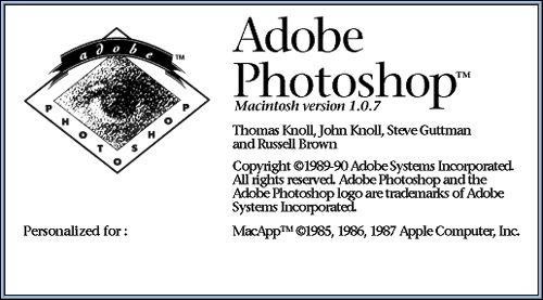 Ekran startowy Adobe Photoshop 1