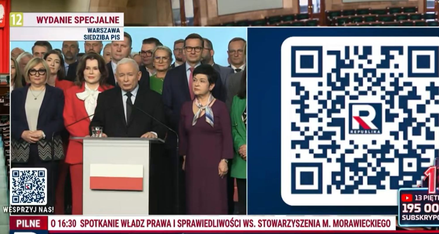 "Sprytna" wrzutka Republiki. Kod do wpłat na siebie w czasie odezwy Kaczyńskiego