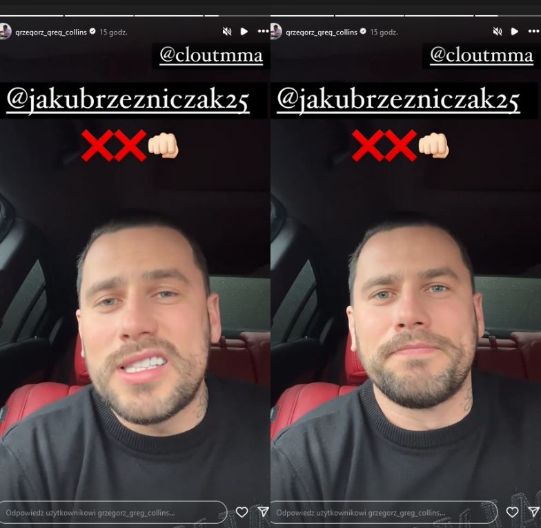 Grzegorz Collins zaczepia na Instagramie Jakuba Rzeźniczaka. Mieli zmierzyć się w oktagonie?