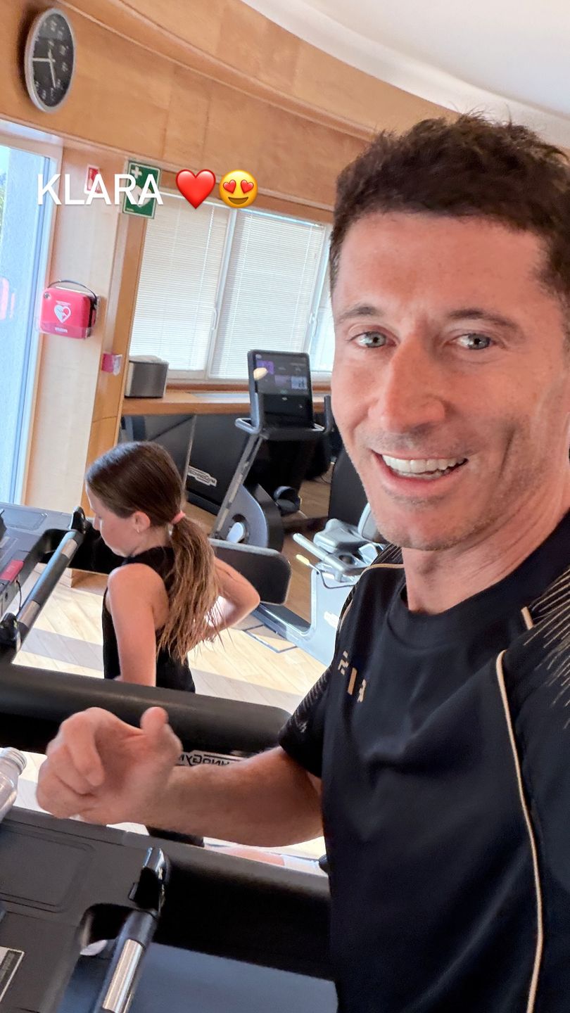 Robert Lewandowski z córką