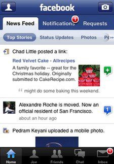 Facebook 2.0 dla iPhone 1