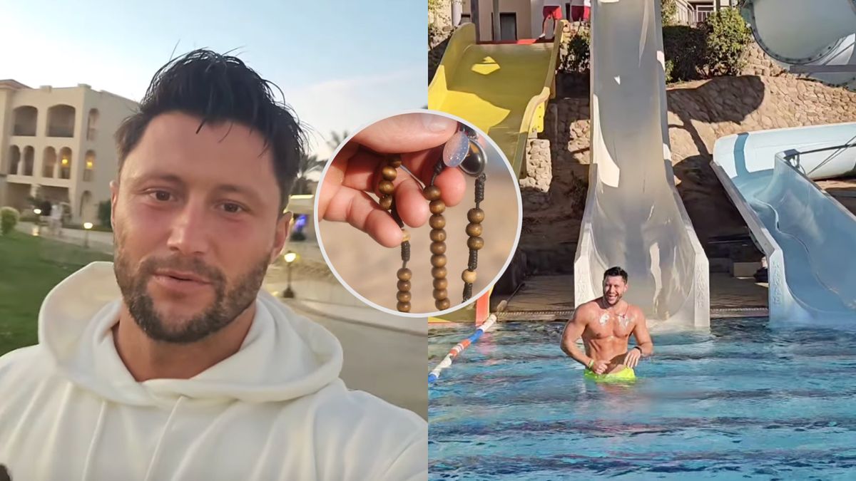 Piotr Mróz wypoczywa z różańcem