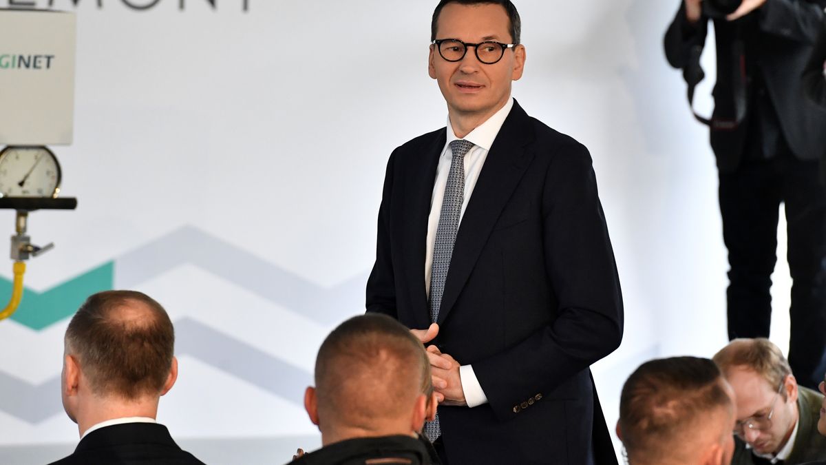 Na zdjęciu premier Mateusz Morawiecki w trakcie konferencji otwierającej gazociąg Baltic Pipe