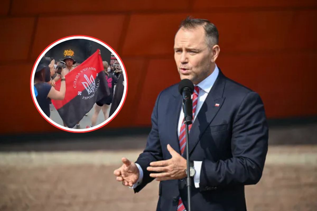 Nawrocki o fladze UPA na koncercie białoruskiego rapera. "Nie do zaakceptowania"