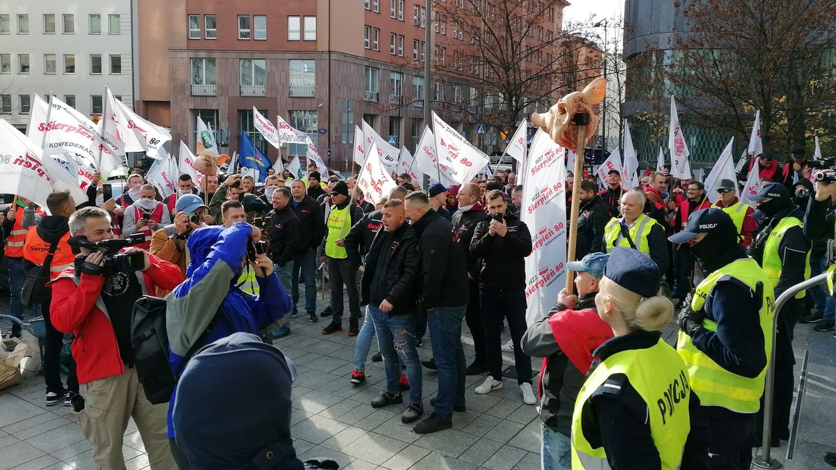Protest górników