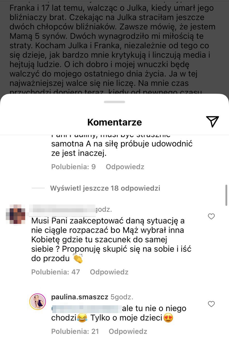 Komentarze Pauliny Smaszcz