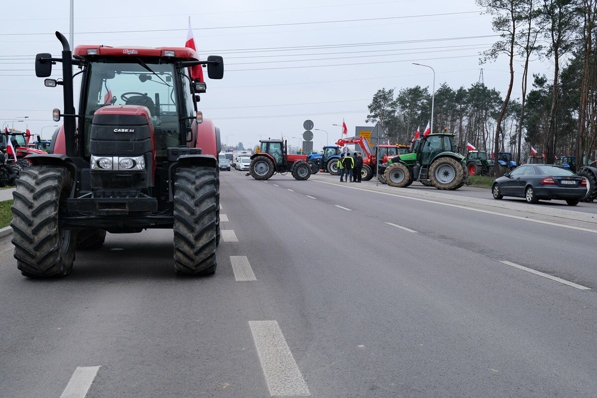 Protest rolników w Turce przy węźle Lublin Tatary