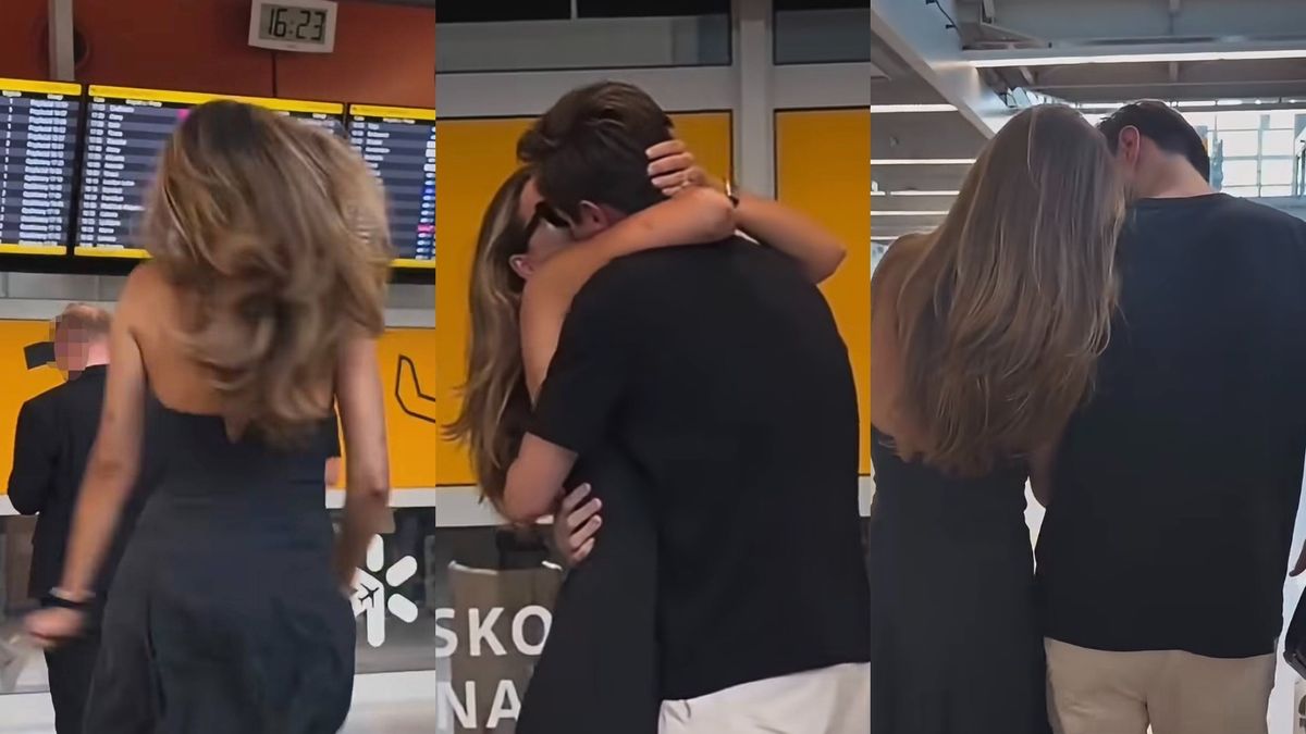 Sandra Kubicka wita ukochanego na lotnisku 