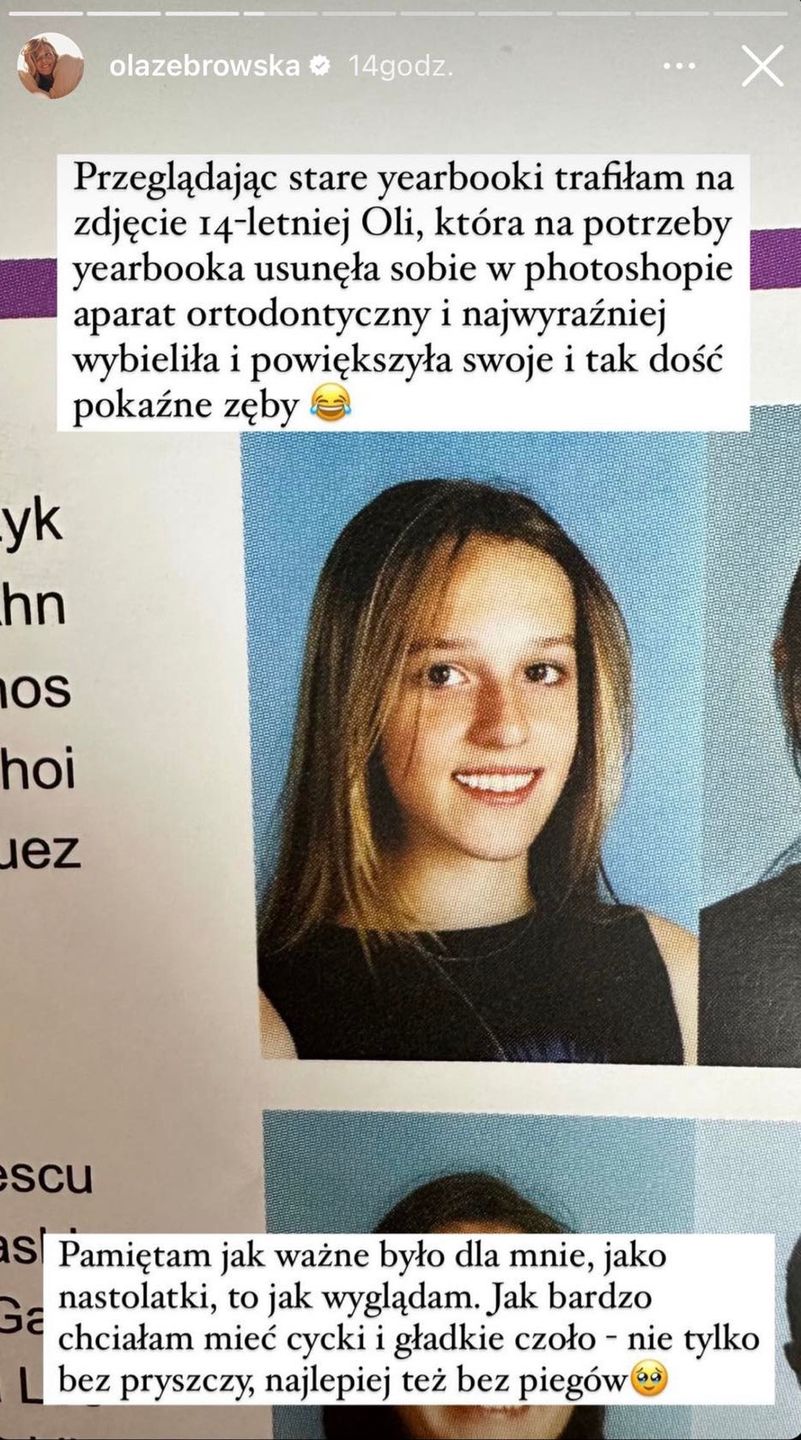 Aleksandra Żebrowska filozofuje nad zdjęciami z młodości
