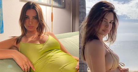 Emily Ratajkowski prezentuje ROSNĄCY BRZUSZEK w kusym bikini (FOTO)