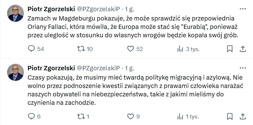 Zgorzelski publikował komentarze po programie