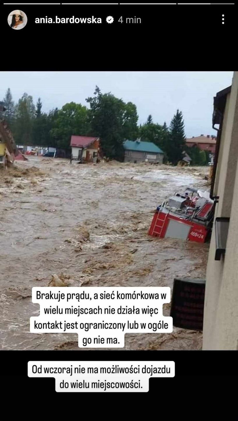 Anna Bardowska relacjonuje sytuację powodziową w Kłodzku
