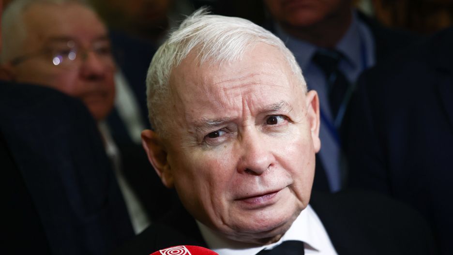 WARSAW, POLAND - JANUARY 25: Law and Justice party leader Jaroslaw Kaczynski is seen during the Polish Parliament meeting in Warsaw, Poland on January 25, 2024. Opposition Law and Justice party former ministers Mariusz Kaminski and Maciej Wasik were arrested at the beginning of January but Polish President Andrzej Duda decided to pardon them. Marshal of the Parliament invalidated their mandates, although politicians say they are legally MPs and will try to attend Parliament meetings. (Photo by Jakub Porzycki/Anadolu via Getty Images)