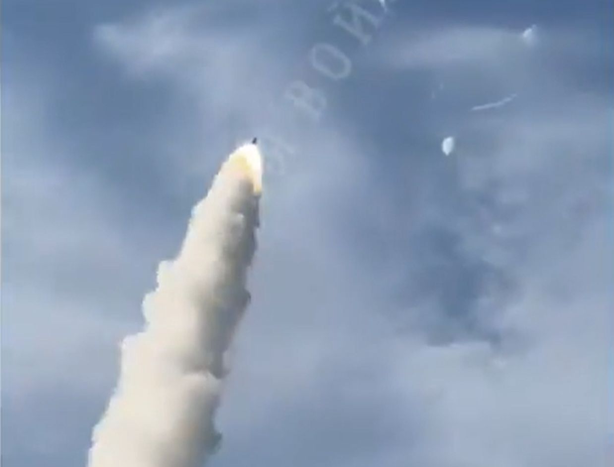 The moment the missile was fired from the Russian air defense system.