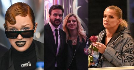 Kulisy premiery "Pokusy". Piotr Stramowski w objęciach Natalii, kosmiczna Joanna Liszowska, groźna córka Englertów (ZDJĘCIA)