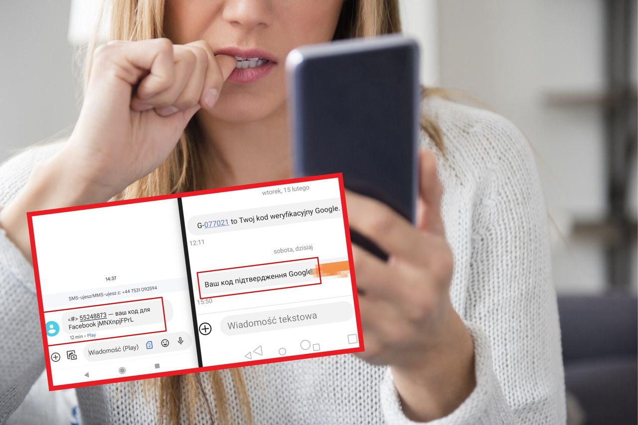 Google i Facebook wysyłają SMS-y z kodem... pisane cyrylicą.