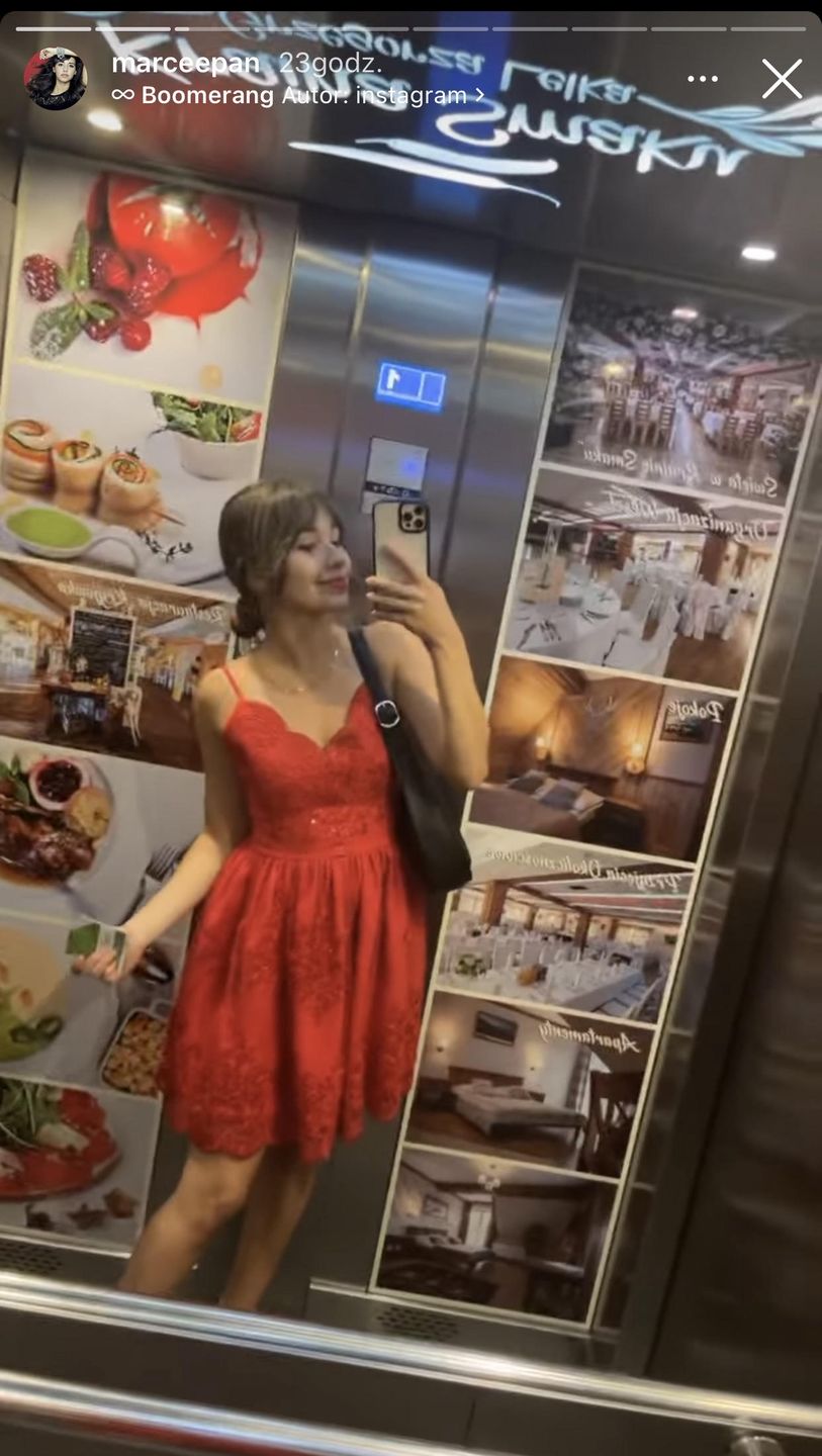 Marcelina Ziętek wybrała na wesele czerwoną sukienkę