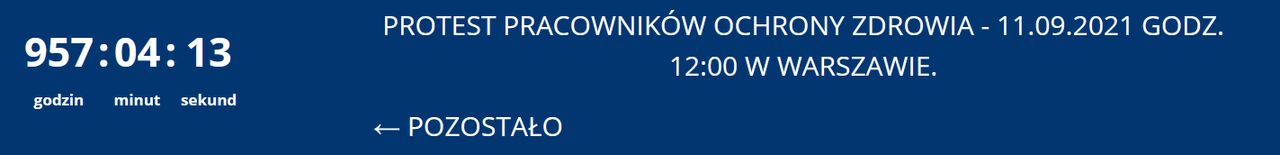 Na stronie internetowej Naczelnej Izby Lekarskiej pojawił się zegar, który odlicza czas do protestu. (nil.org.pl)