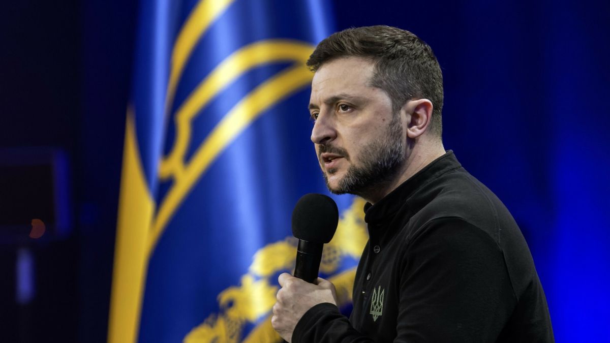 Deposit Photos 2025-03-06
Ukrainian President Volodymyr Zelenskiy holds a press conference at the forum 'Ukraine. Year 2025' in Kyiv, Ukraine, on February 23, 2025 . High quality photo