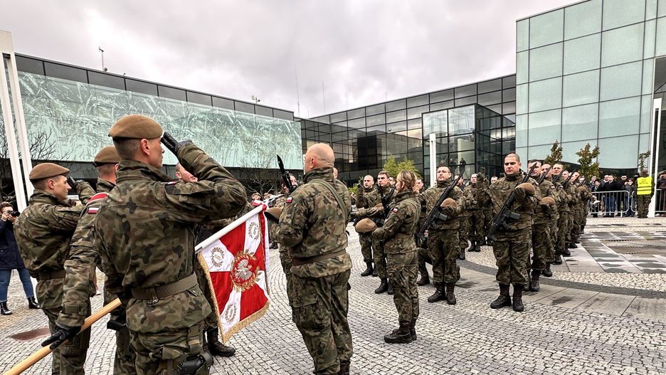 Przysięga wojskowa 9 Łódzkiej Brygady Obrony Terytorialnej w Kleszczowie
