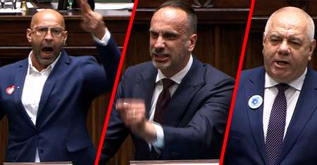 Awantura o miecz dla ojca Rydzyka. "Oddaj kasę!". Na mównicy w Sejmie Sasin i Kowalski