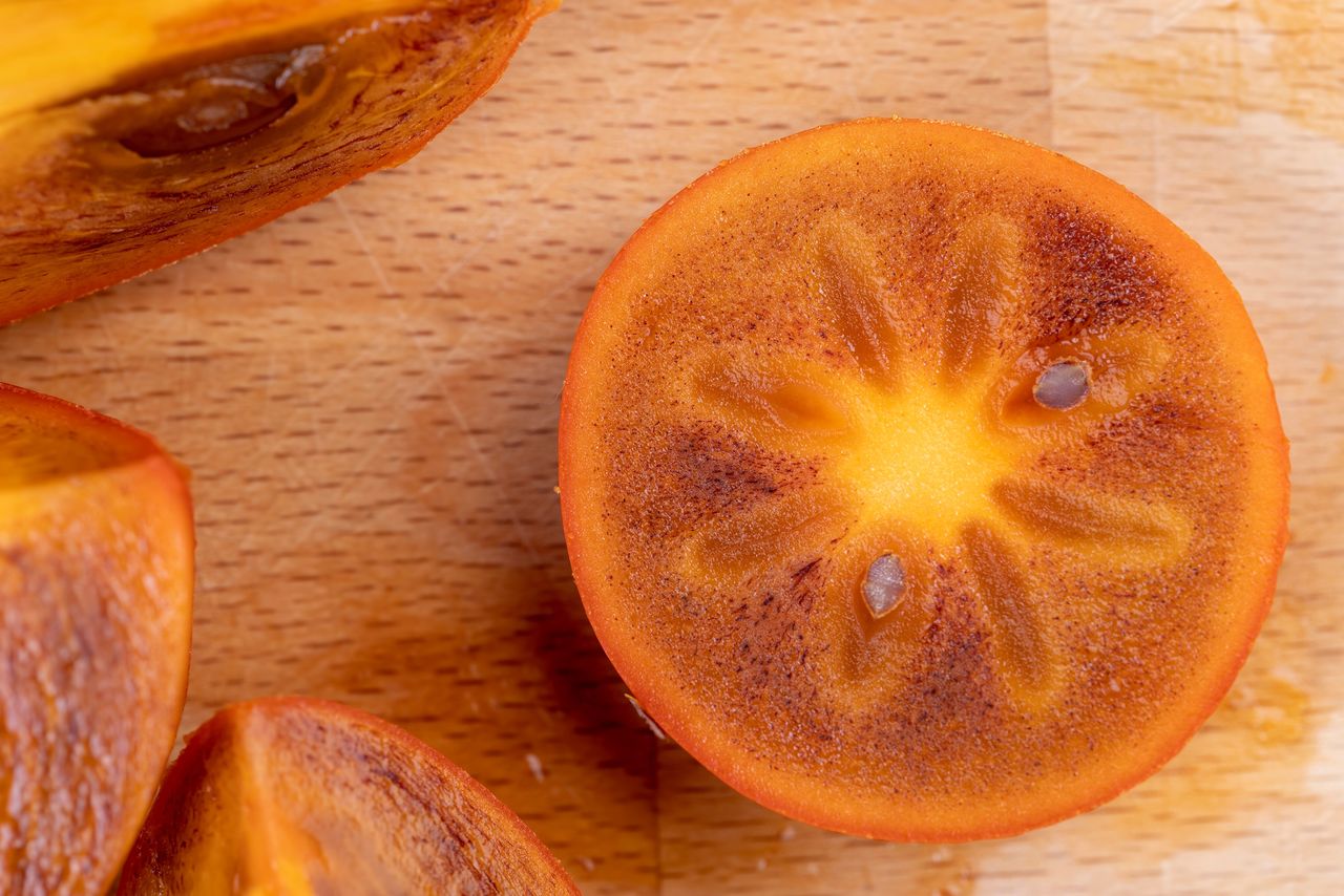 Slices of persimmon, also known as kaki