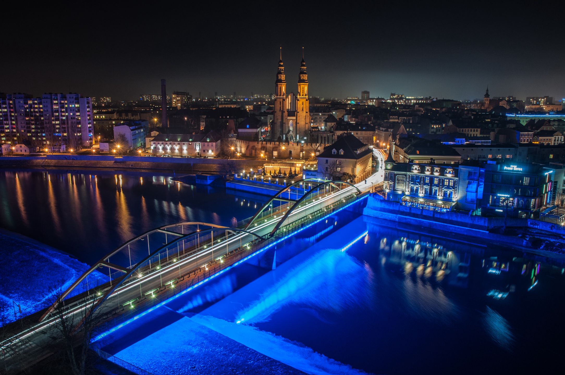 Opole - widok na miasto nocą