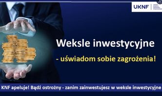 Weksle inwestycyjne. KNF ostrzega i wskazuje zagrożenia