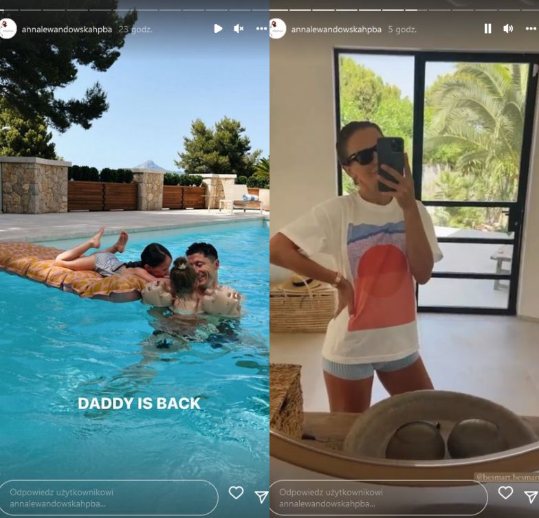 Anna Lewandowska relacjonuje rodzinną sielankę nad basenem