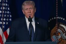Donald Trump podczas wystąpienia