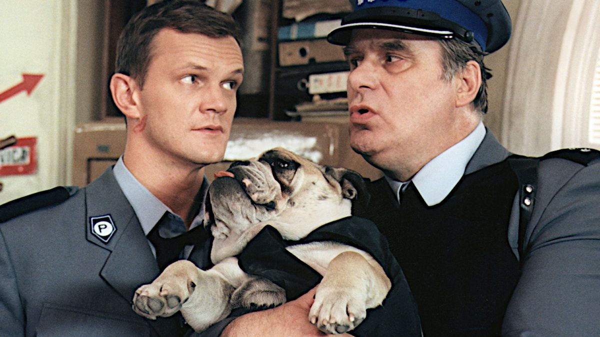 Cezary Pazura i Marek Perepeczko w serialu "13 posterunek"