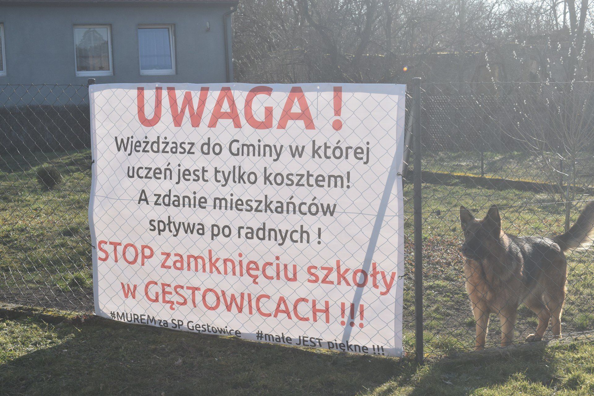 Rodzice i nauczyciele walczą o szkołę w Gęstowicach