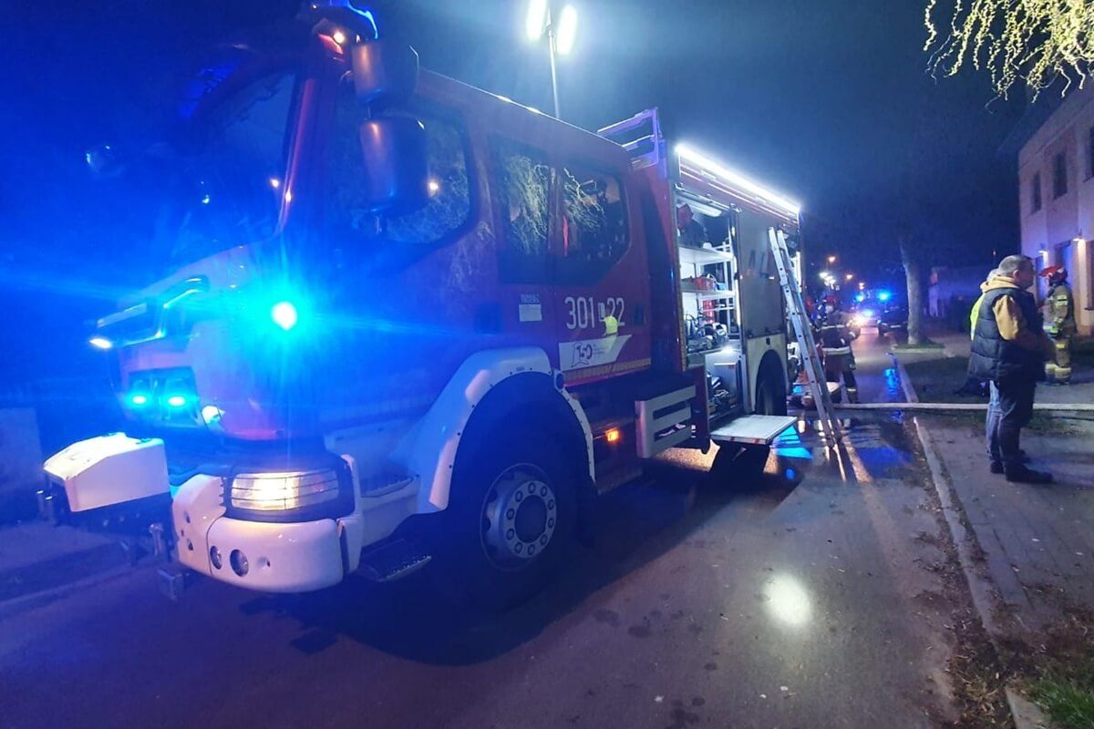 Pożar pustostanu przy ul. Wesołej w Lublinie