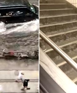 Ulice w Berlinie zamieniły się w rwące potoki. Woda wdarła się do metra