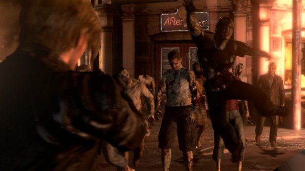 Leon i jego fryzura kontra hordy zombie (Fot. GameFaqs)