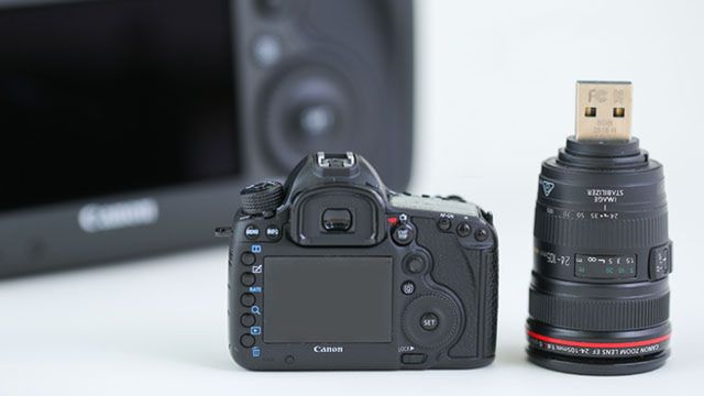 Firma Canon stworzyła piękną miniaturkę modelu EOS 5DS z dwoma obiektywami 4