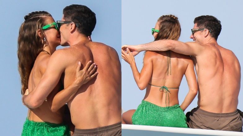 Anna i Robert Lewandowscy na jachcie 