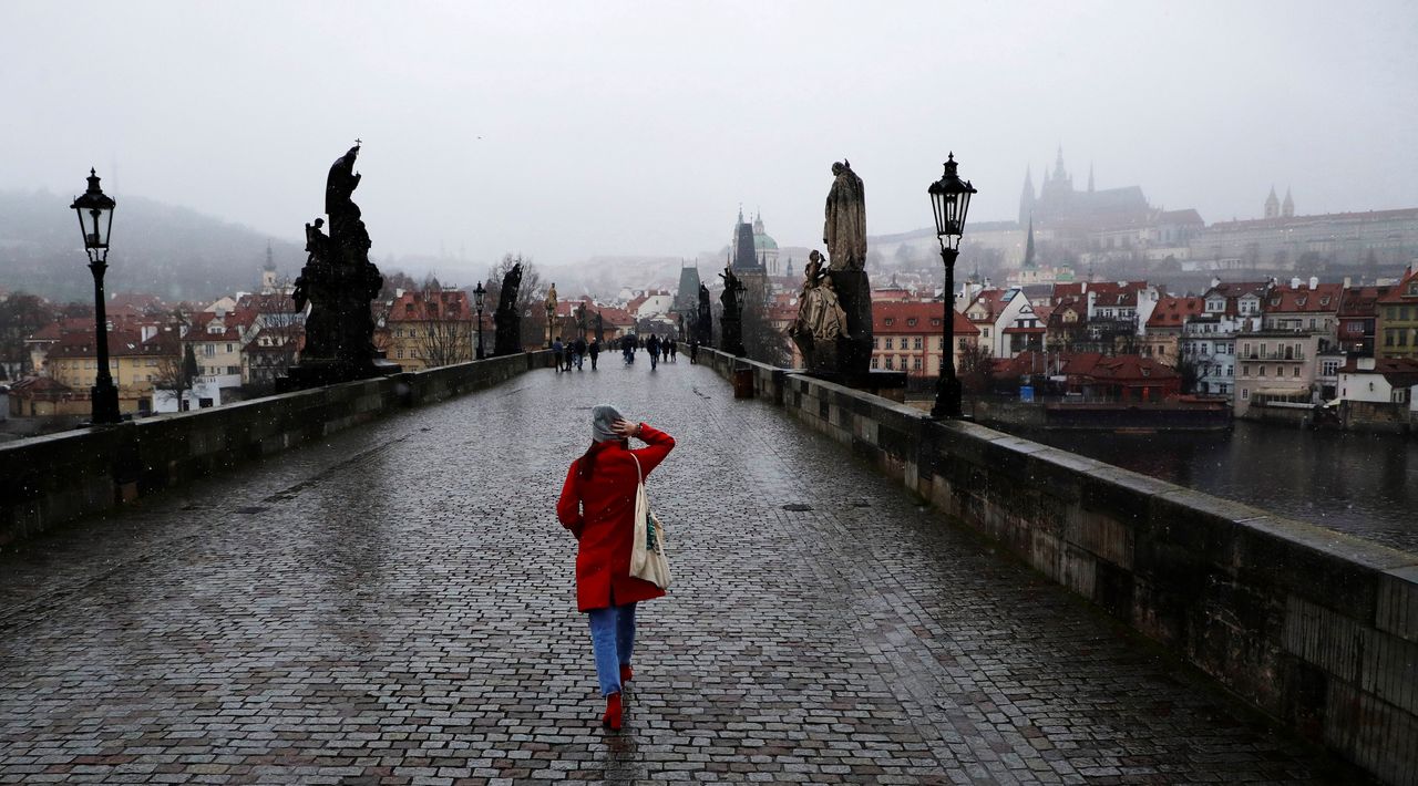 Koronawirus. Czechy. Na zdjęciu pusta Praga