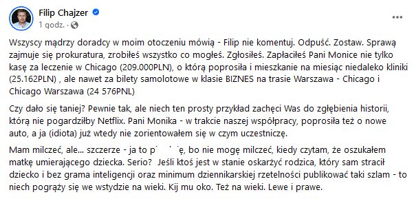 Wpis Filipa Chajzera