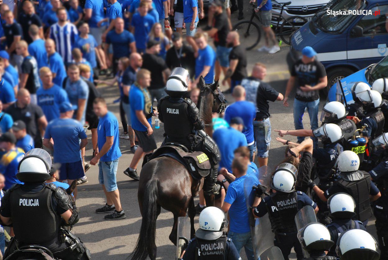 Fanatycy starli się z policją na Śląsku. Zatrzymano 23 osoby