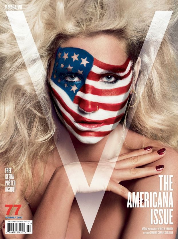 Kesha owinięta amerykańską flagą! SEKSOWNE?