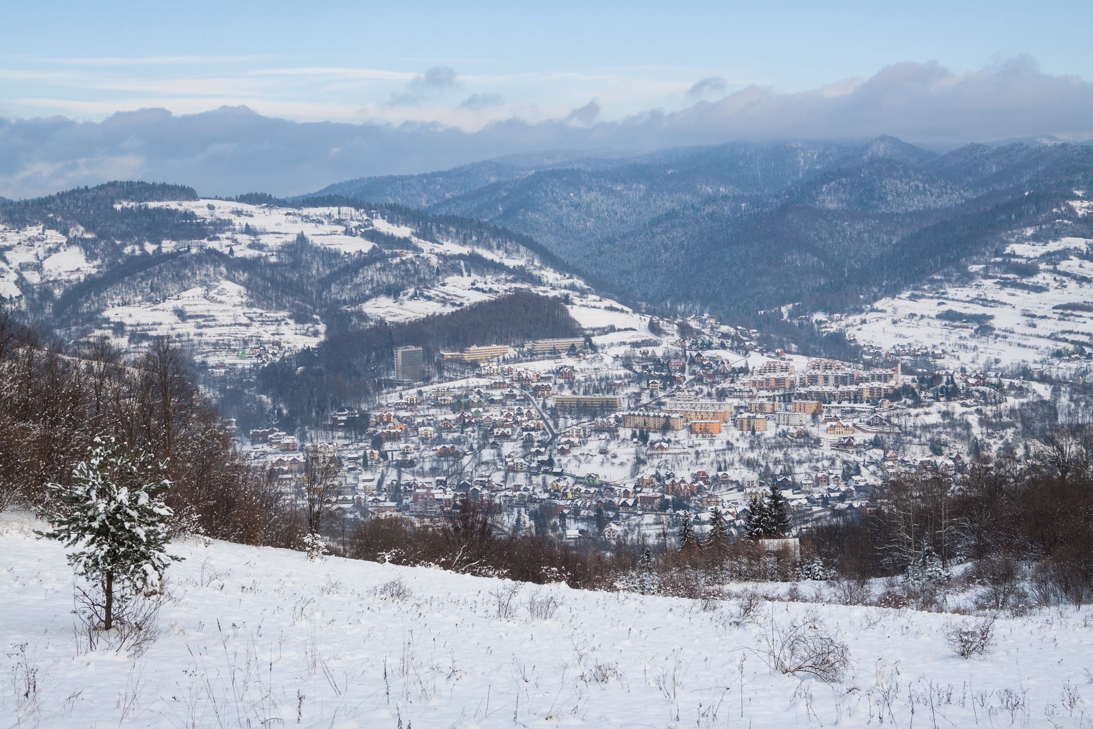 Uzdrowisko Szczawnica widziane z Małych Pienin