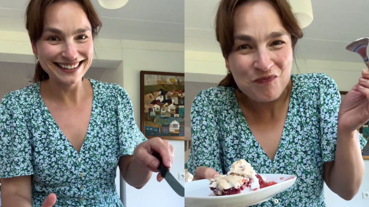 Ania Starmach robi letnie ciasto z bezą i owocami. Na sam widok cieknie ślinka