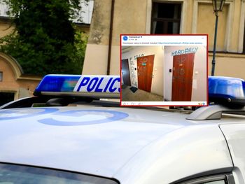 Takie napisy na drzwiach. Policja reaguje