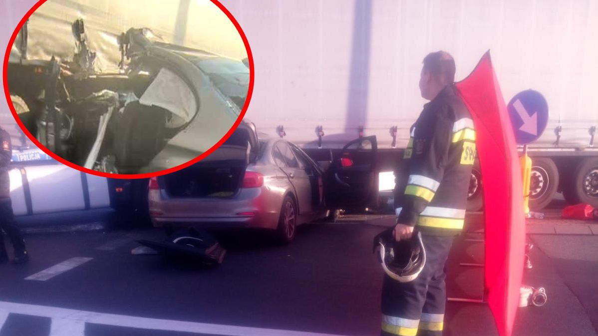 Poważny wypadek z udziałem radiowozu i samochodu ciężarowego