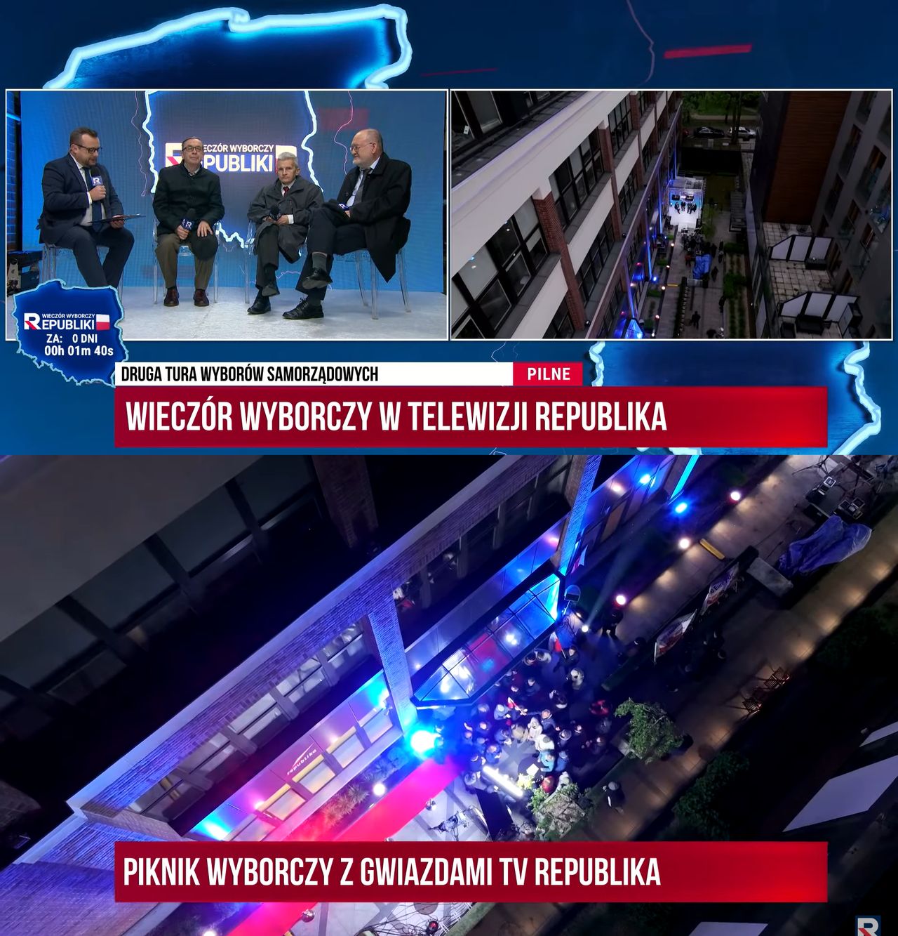 "Tłumy" przed siedzibą TV Republika