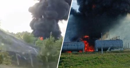 Zbiorniki stanęły w ogniu. Celne uderzenie Ukrainy