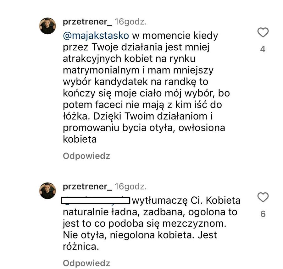 Przetrener spłakał się o nieogolone kobiece nogi